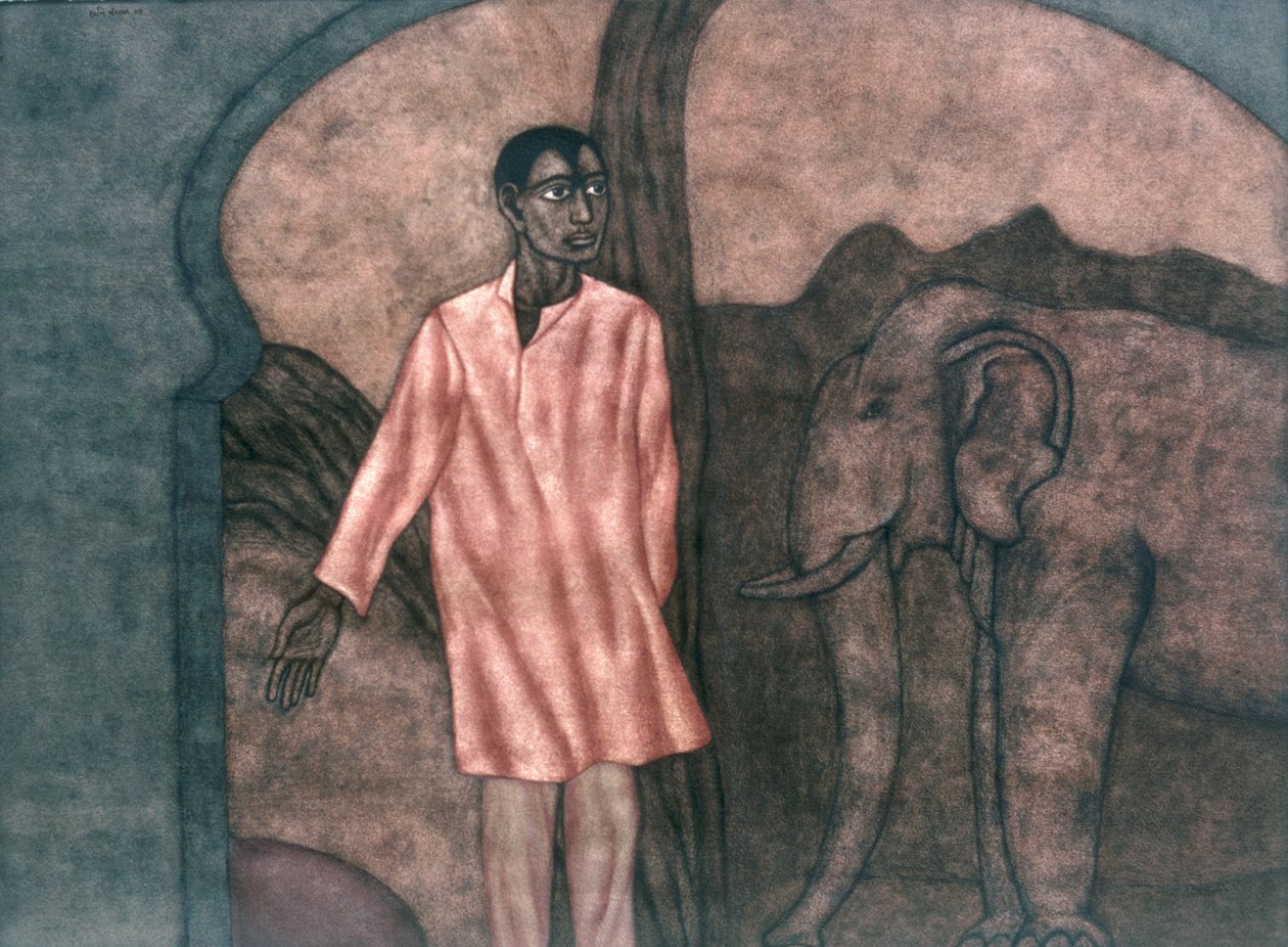Kılavuz, 1997 (kağıt üzerinde wc) by Shanti Panchal