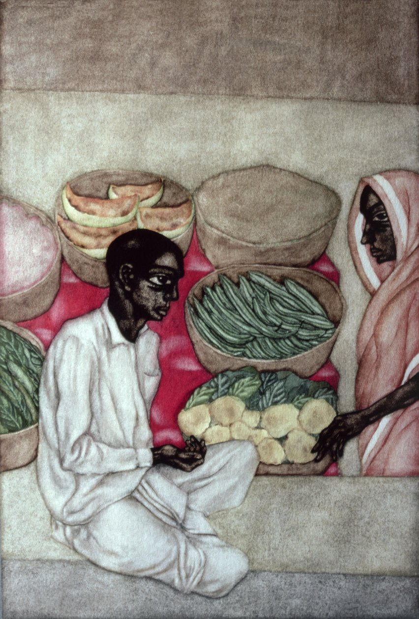 Ramchandra Sabjiwala, 1983 (kağıt üzerinde wc) by Shanti Panchal