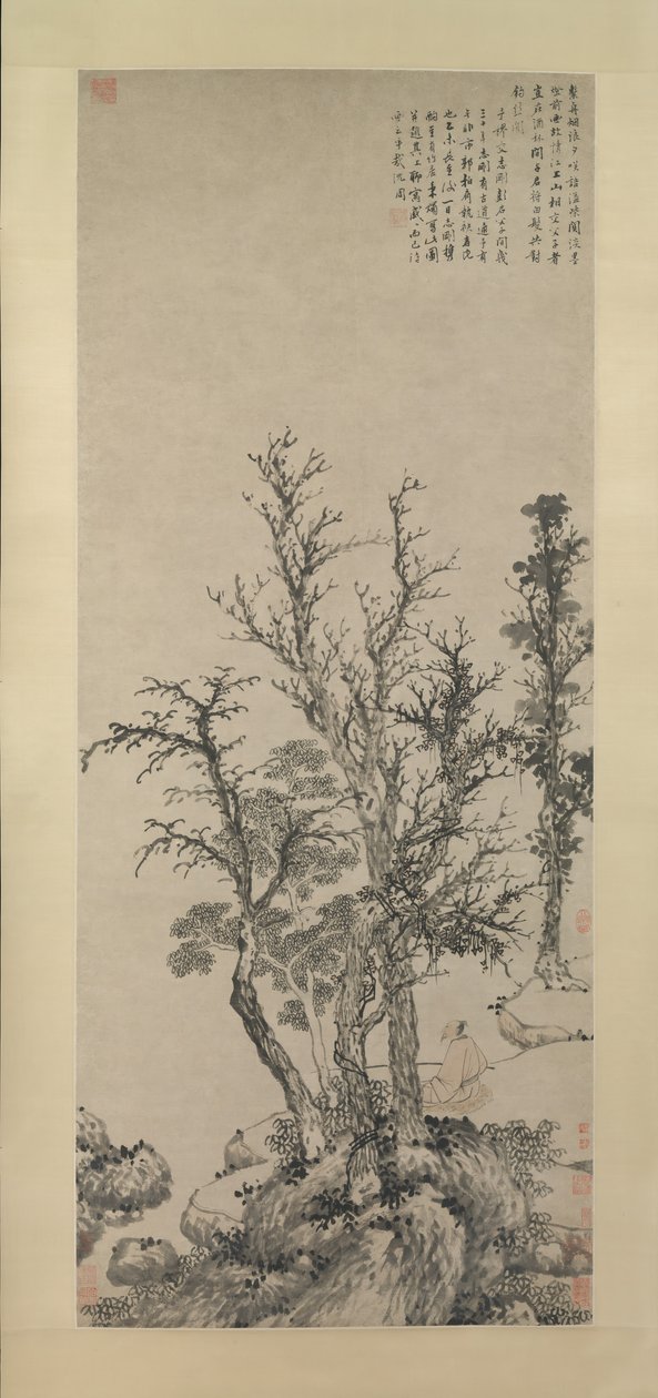 Bir Sonbahar Ormanında Sessiz Fener, 1475 tarihli. by Shen Zhou
