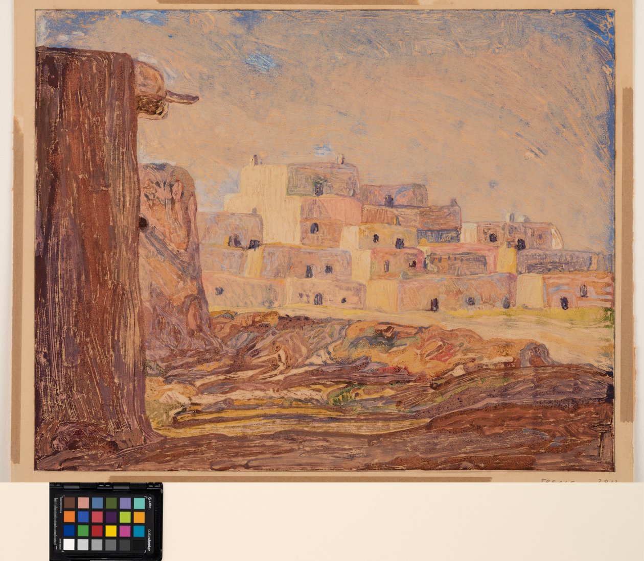 Indian Village, c.1928 (kağıt üzerinde monotip) by Sherman Trease