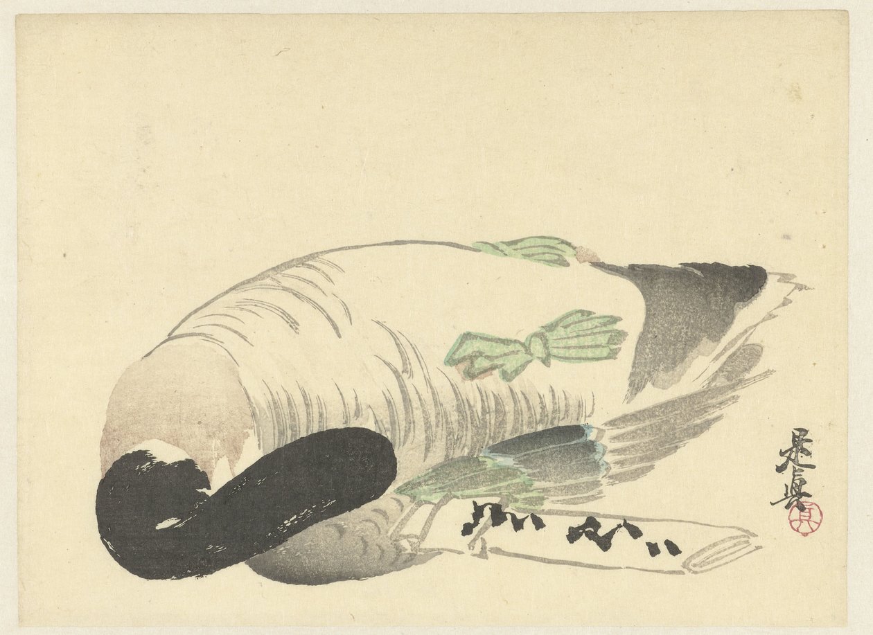 Katlanmış mektubun yanında ölü ördek by Shibata Zeshin