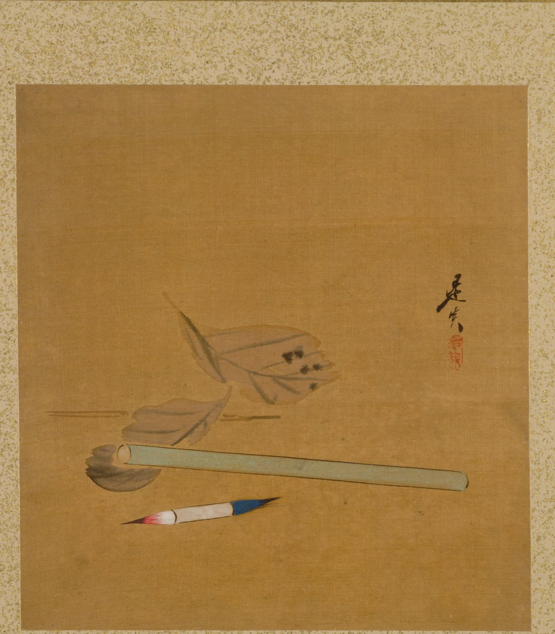 Mevsimsel Temalar Albümünden Yaprak: Lotus, 1847. by Shibata Zeshin