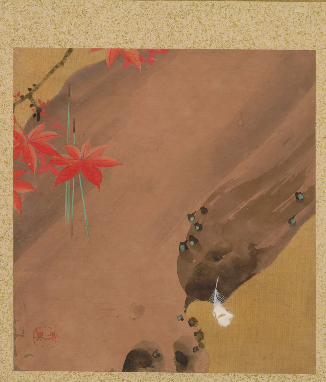 Mevsimsel Temalar Albümünden Yaprak: Güveler, 1847. by Shibata Zeshin