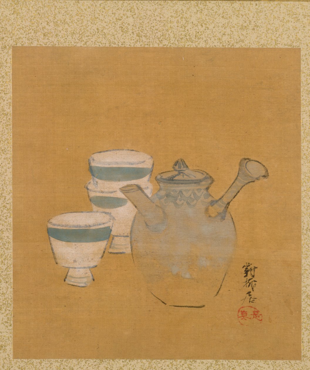 Mevsimsel Temalar Albümünden Yaprak: Sepetli Köylü, 1847. by Shibata Zeshin