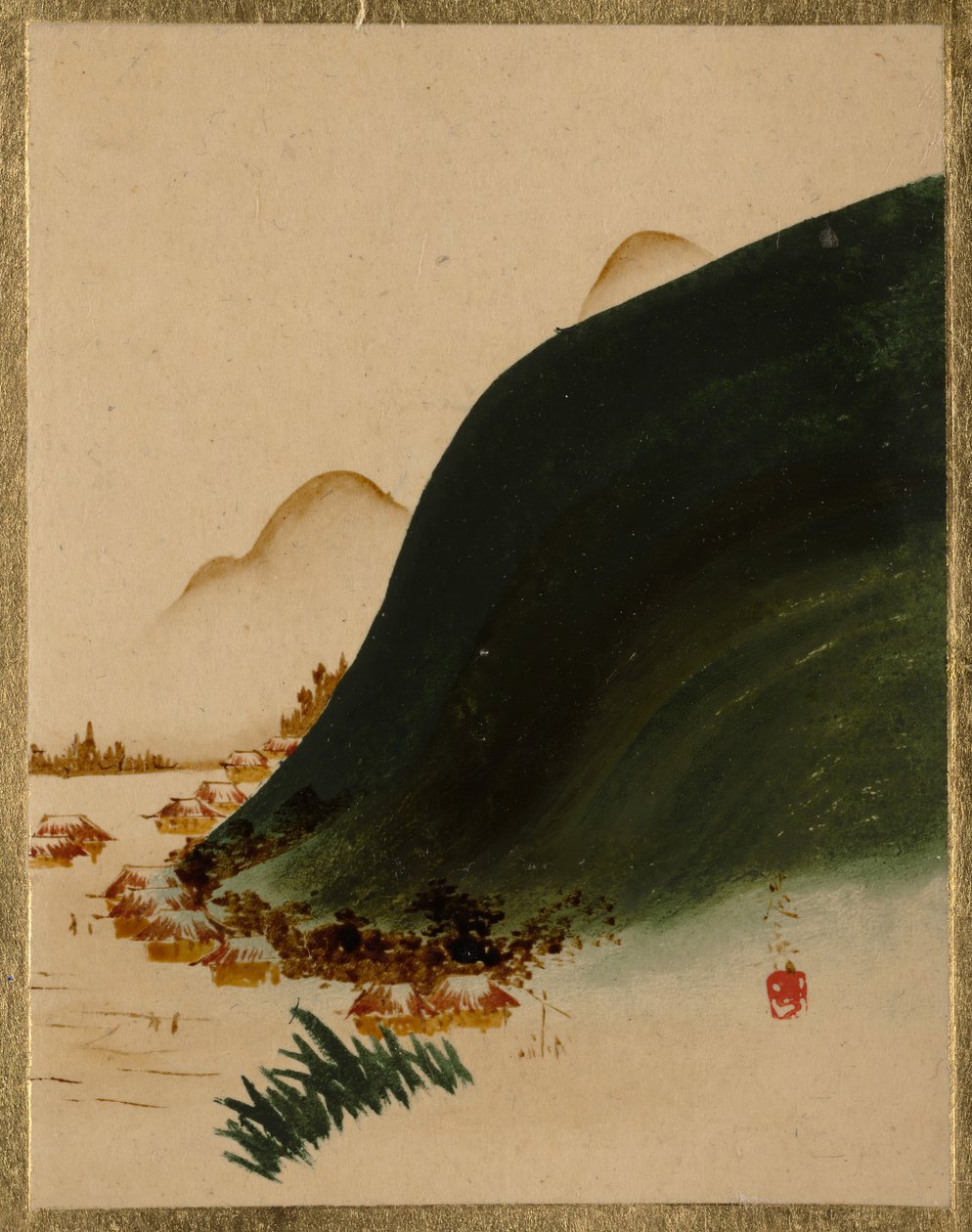 Dağlar ve Evler. by Shibata Zeshin