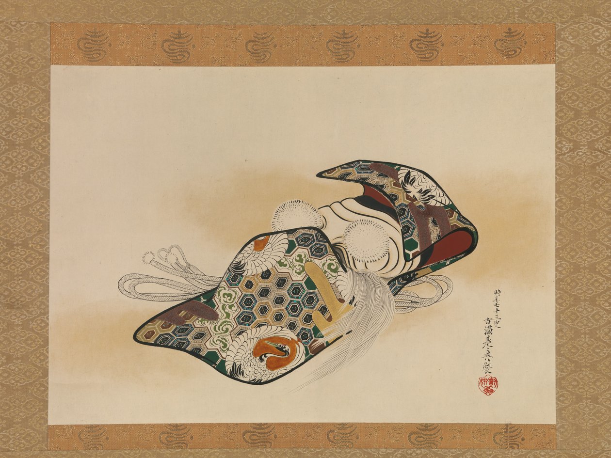 Noh Maskesi: Okina, 1879 tarihli. by Shibata Zeshin