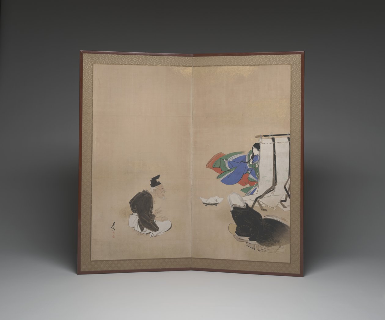 Bambu Kesicinin Hikayesi (kağıt üzerinde mürekkep, renk ve altın) by Shibata Zeshin