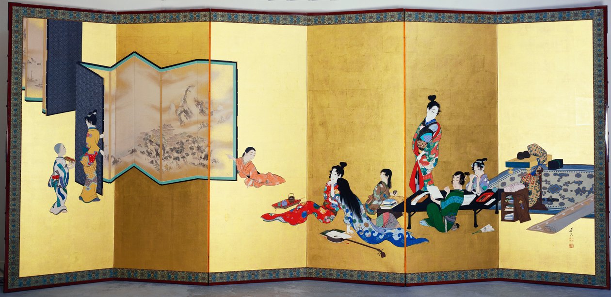 Dört Zarif Oyun - Müzik, Go Oyunu by Shibata Zeshin