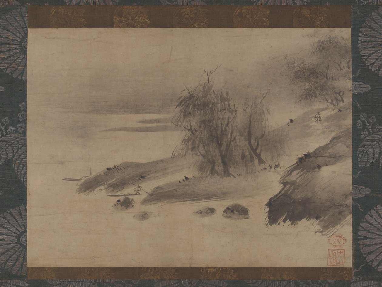 Mürekkep Manzara Suiboku sansui zu, 15. yüzyılın başları ile 16. yüzyılın başları. by Shinso Soami