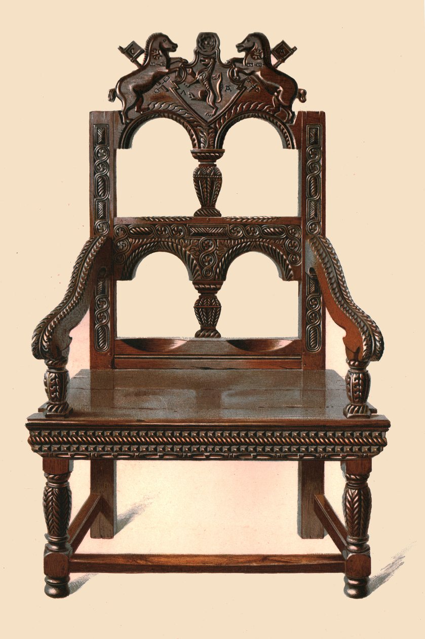Meşe Cacqueteuse sandalye, 1904 by Shirley Charles Llewellyn Slocombe