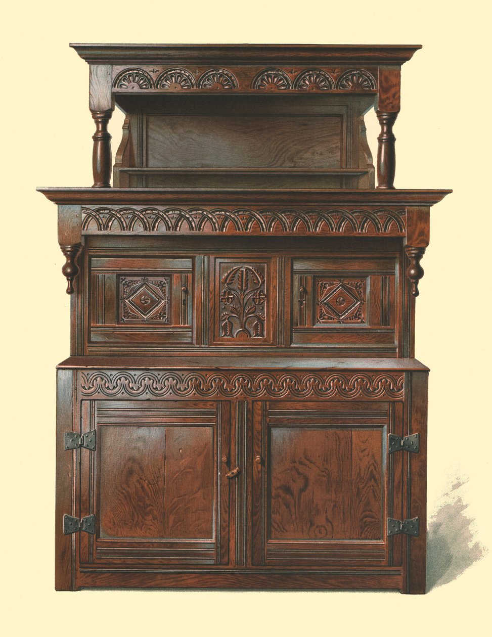 Tridarn, meşe mahkeme dolabı, 1904 by Shirley Charles Llewellyn Slocombe