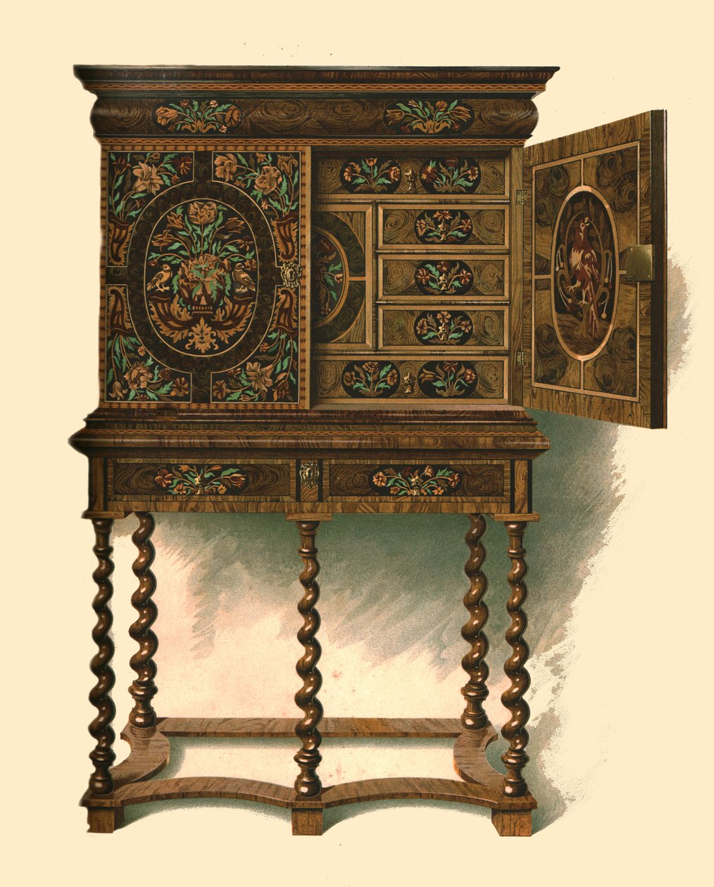 Kakma işlemeli ceviz dolap, 1905 by Shirley Charles Llewellyn Slocombe