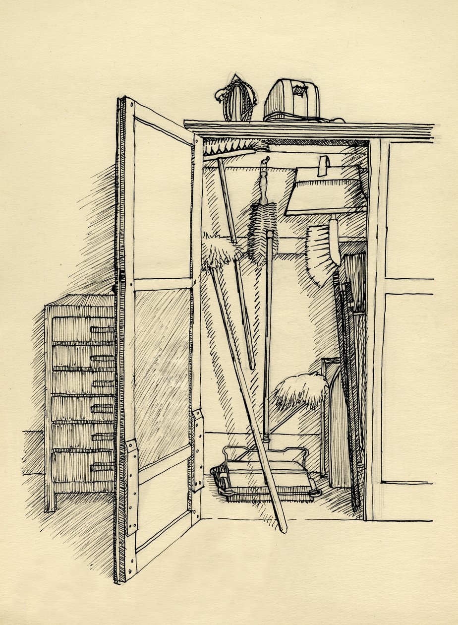 Süpürge dolabı, c1951. by Shirley Markham