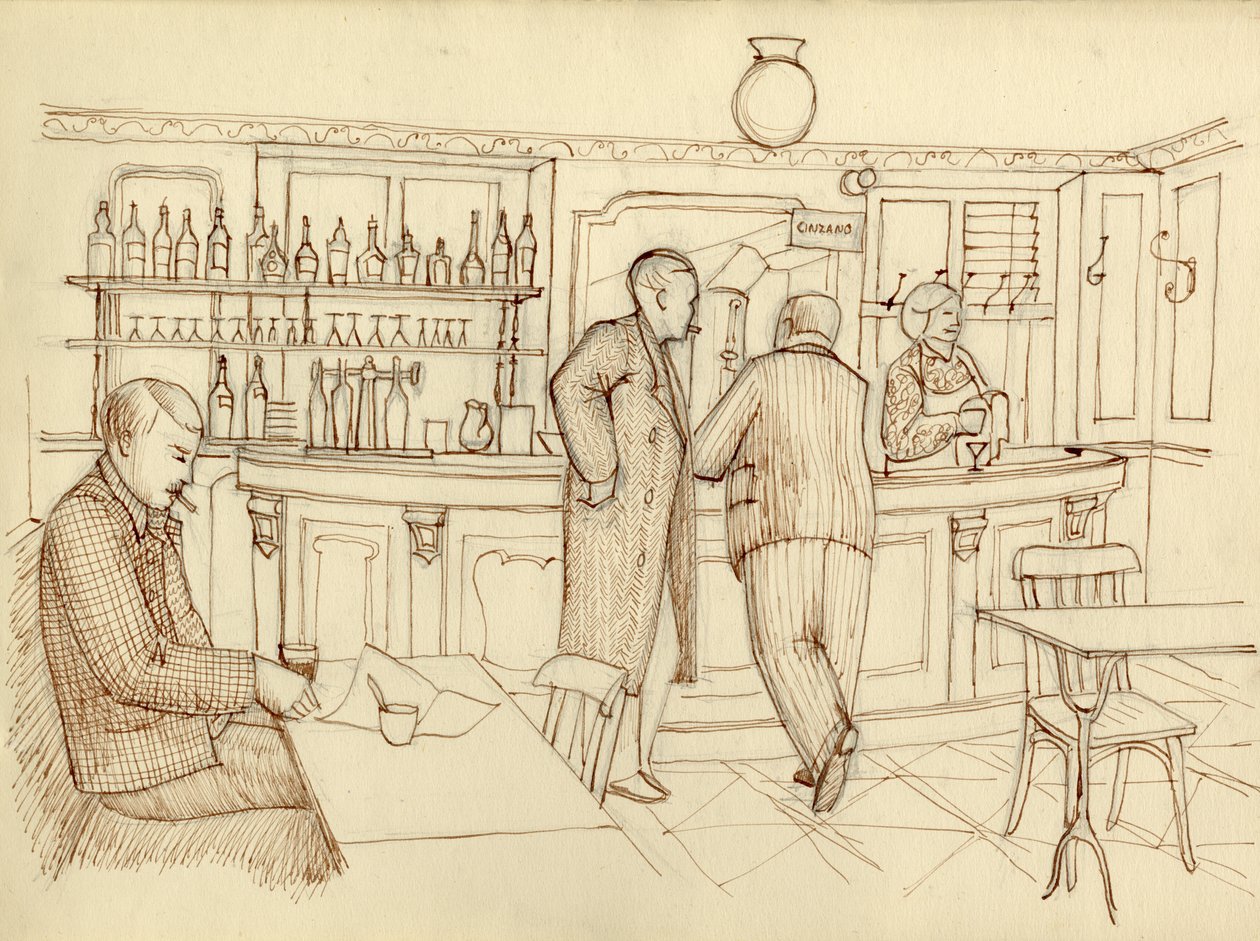 Kafe sahnesi, Paris, Fransa, c1951. by Shirley Markham