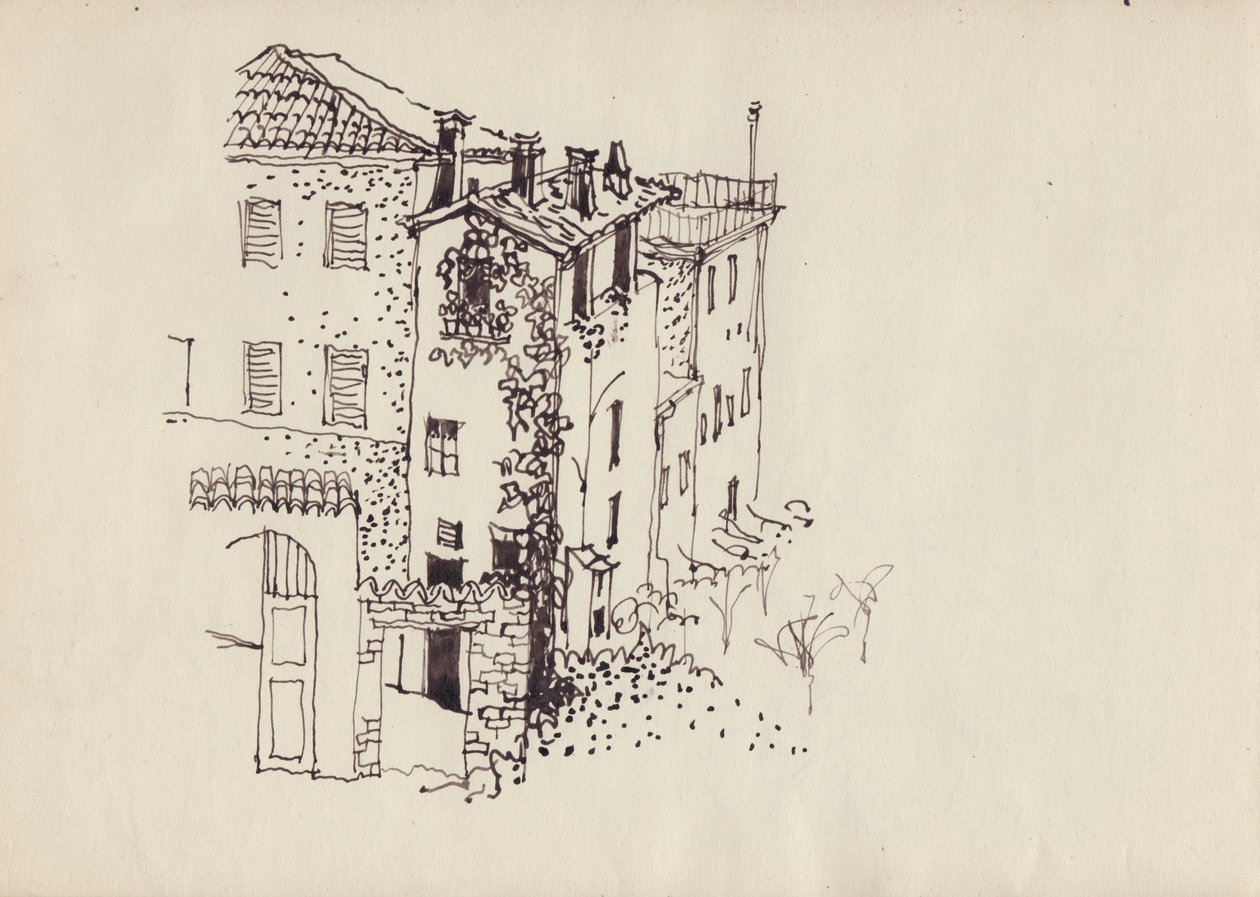Tavan arası çatılı ev, İtalya, 1950. by Shirley Markham