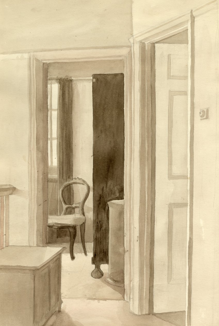 Sandalyeli iç mekan, c1950. by Shirley Markham