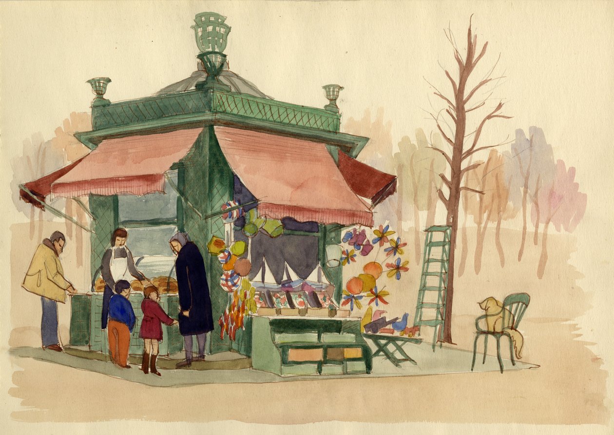 Oyuncak satan kiosk, Paris, Fransa, c1951. by Shirley Markham
