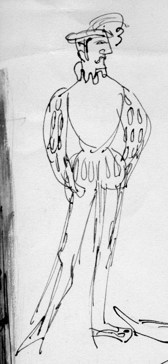 Dönem kostümlü adam, c1950. by Shirley Markham