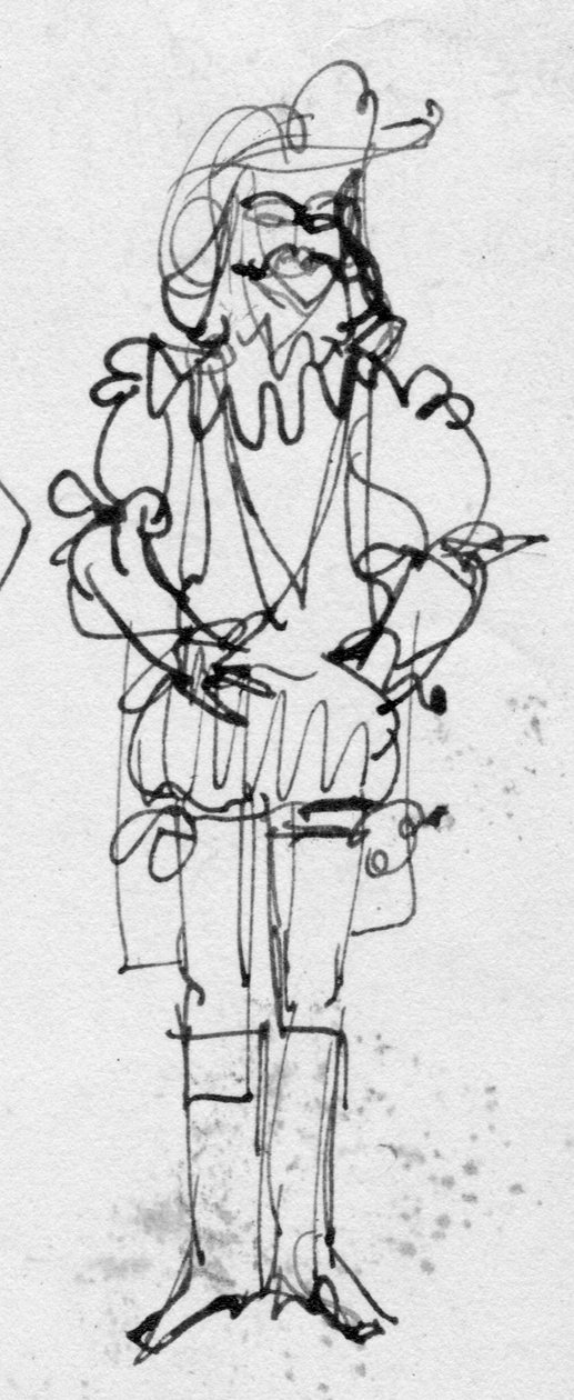 Dönem kostümlü adam, c1950. by Shirley Markham