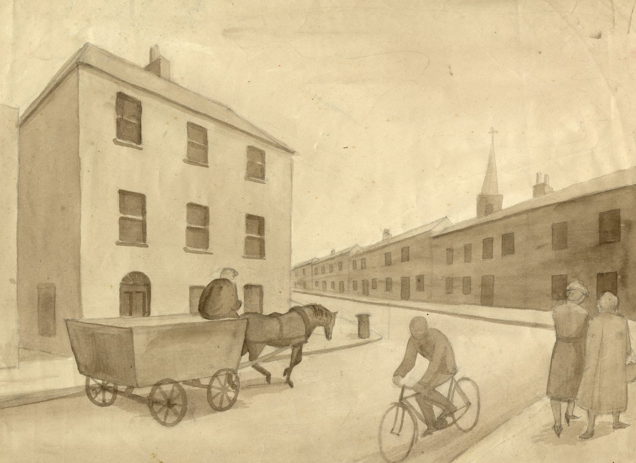 Tek renkli sokak sahnesi, 1951. by Shirley Markham