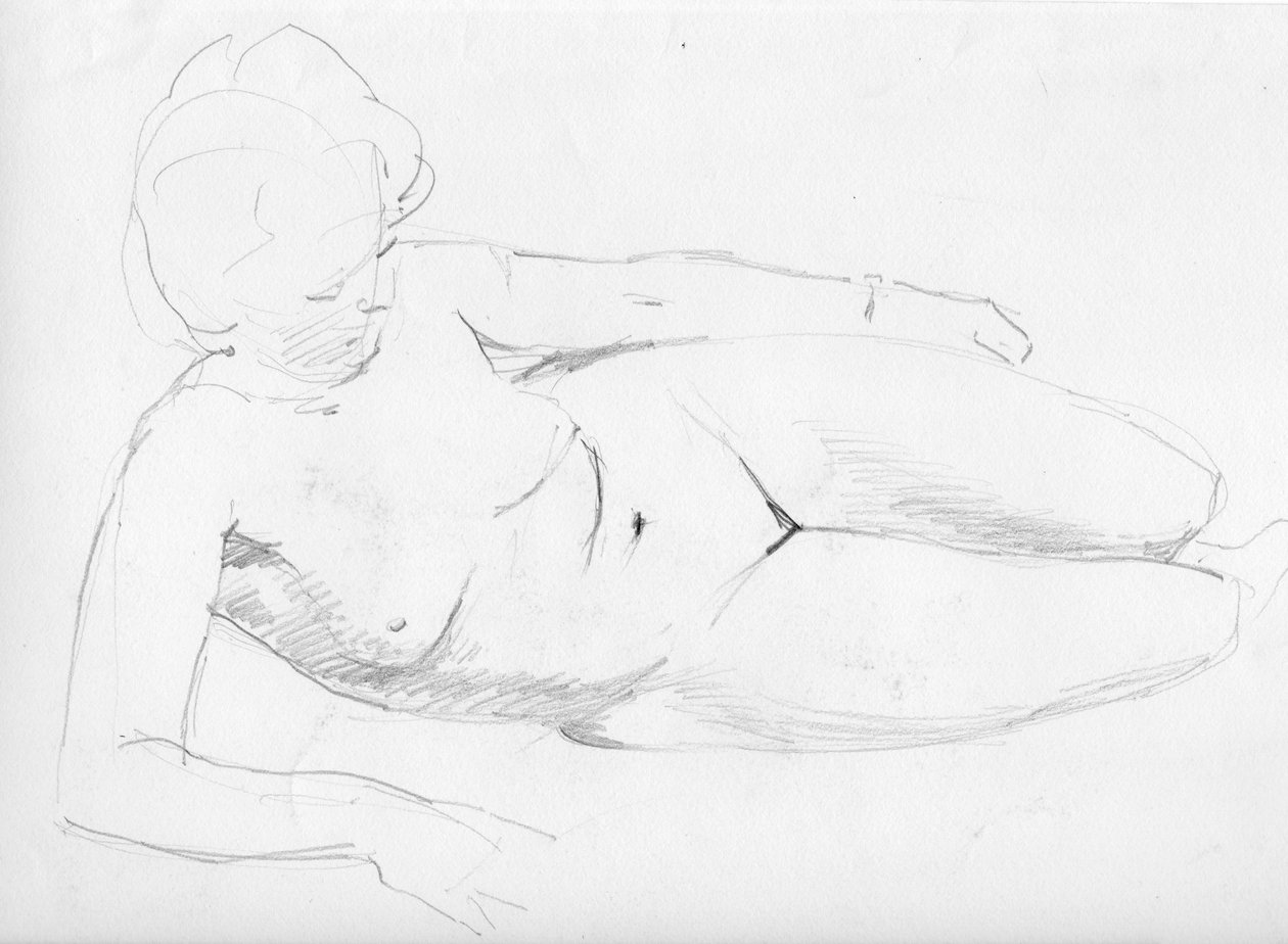 Çıplak kadın uzanmış, c1950. by Shirley Markham