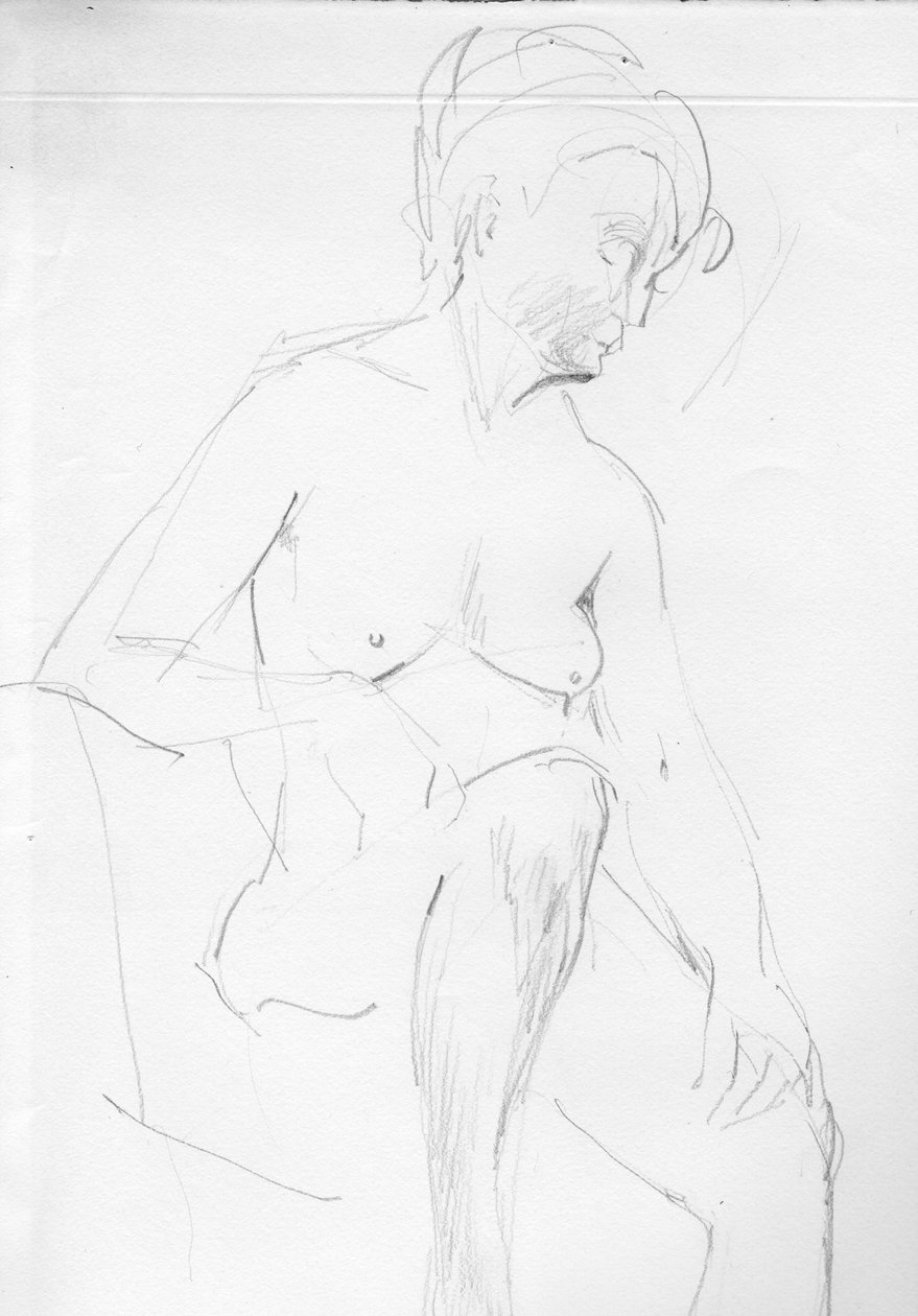 Oturan çıplak kadın, 1950. by Shirley Markham