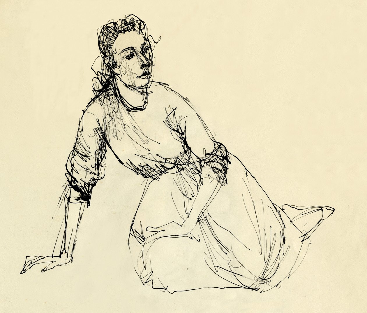 Oturan kadın, c1950. by Shirley Markham
