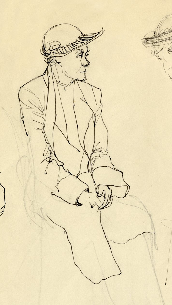 Şapkalı oturan kadın, 1953. by Shirley Markham