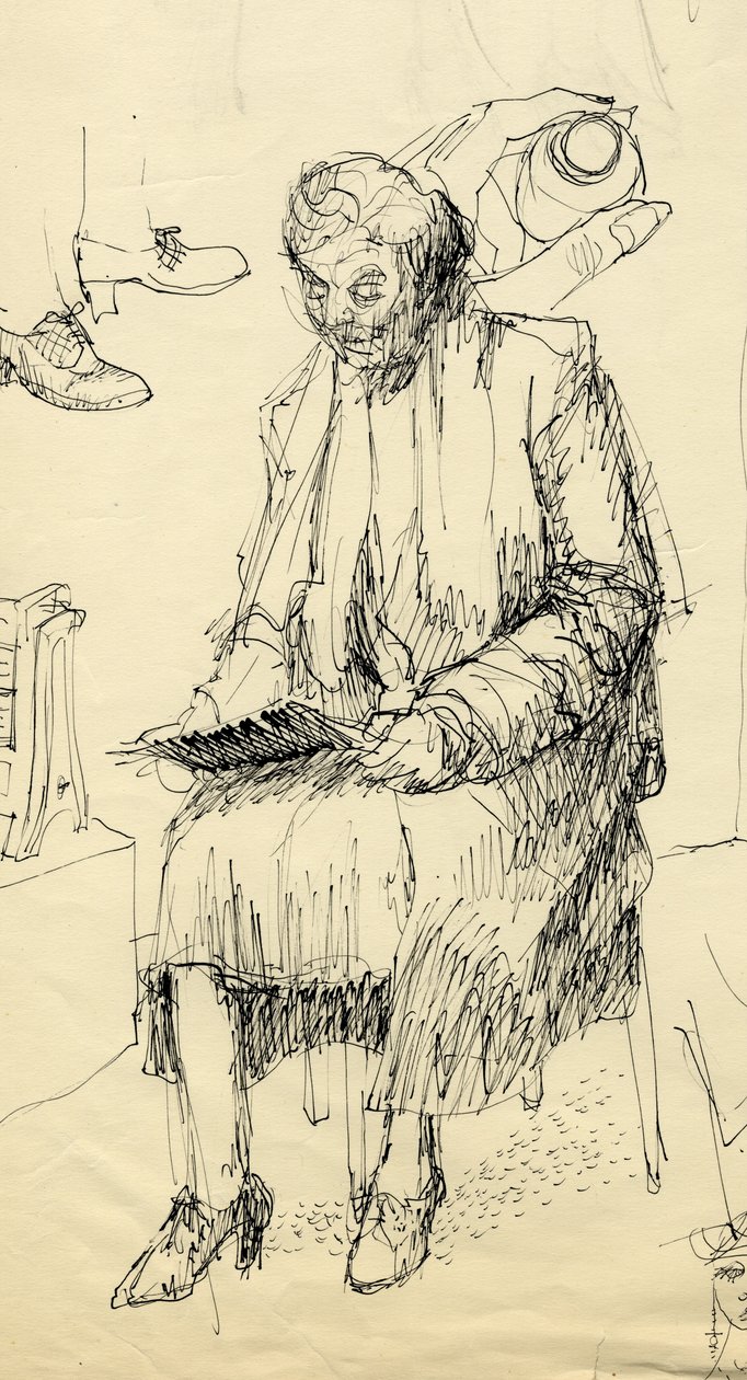 Oturan kadın okuma, 1953. by Shirley Markham