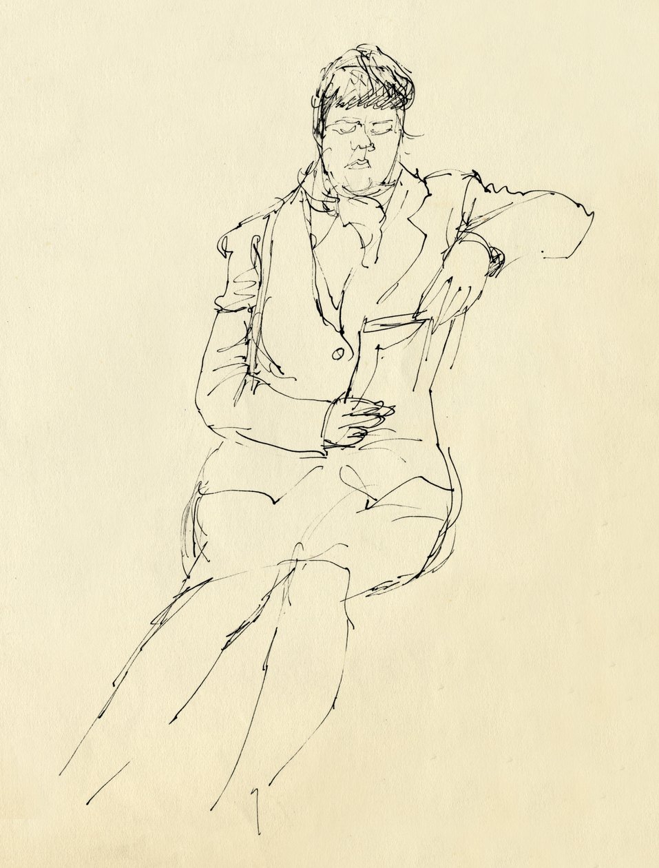 Oturan kadın okuma, 1953. by Shirley Markham