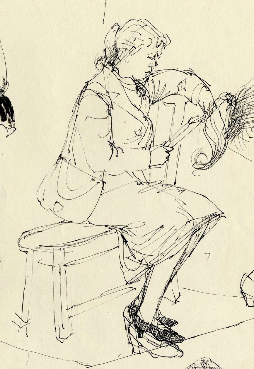 Oturan kadın okuma, 1953. by Shirley Markham