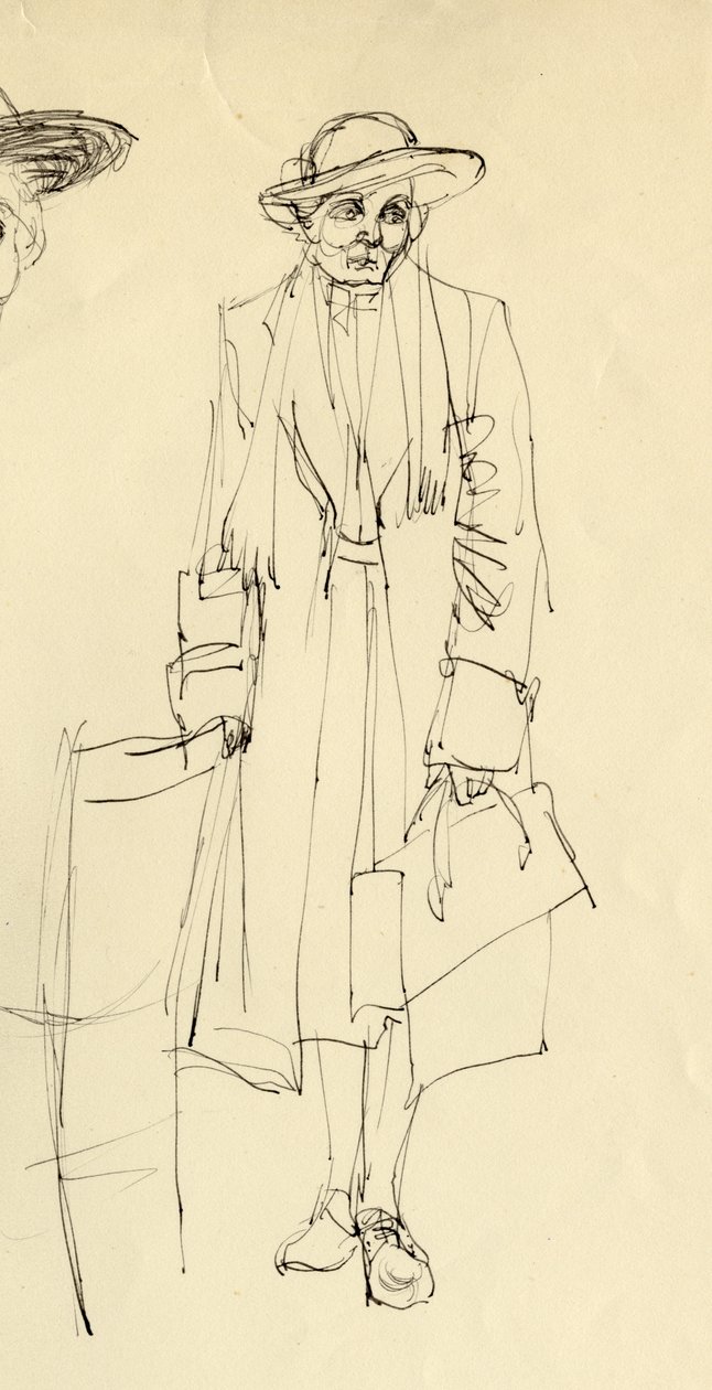 Şapkalı duran kadın, 1953. by Shirley Markham