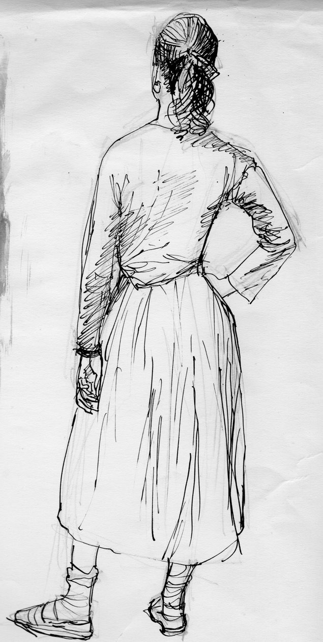 Arkadan görülen ayakta duran kadın, c1950. by Shirley Markham