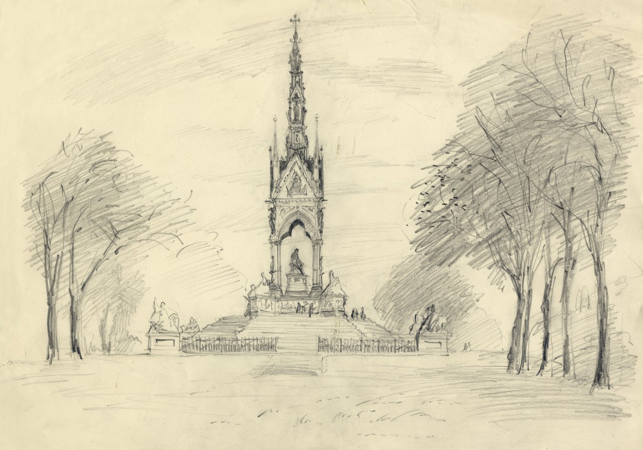 Albert Anıtı, Kensington Bahçeleri, Londra, c1950. by Shirley Markham
