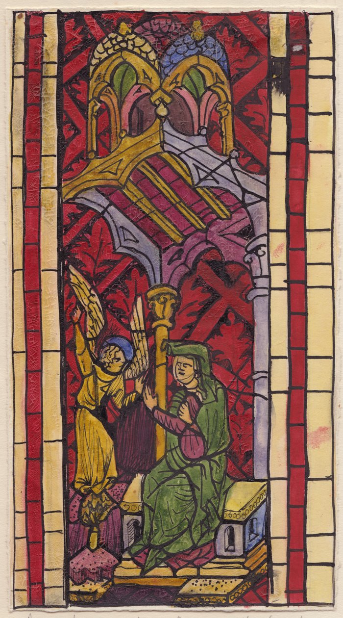 St Anne'ye Müjde, vitray pencere bölümü, 1951. by Shirley Markham