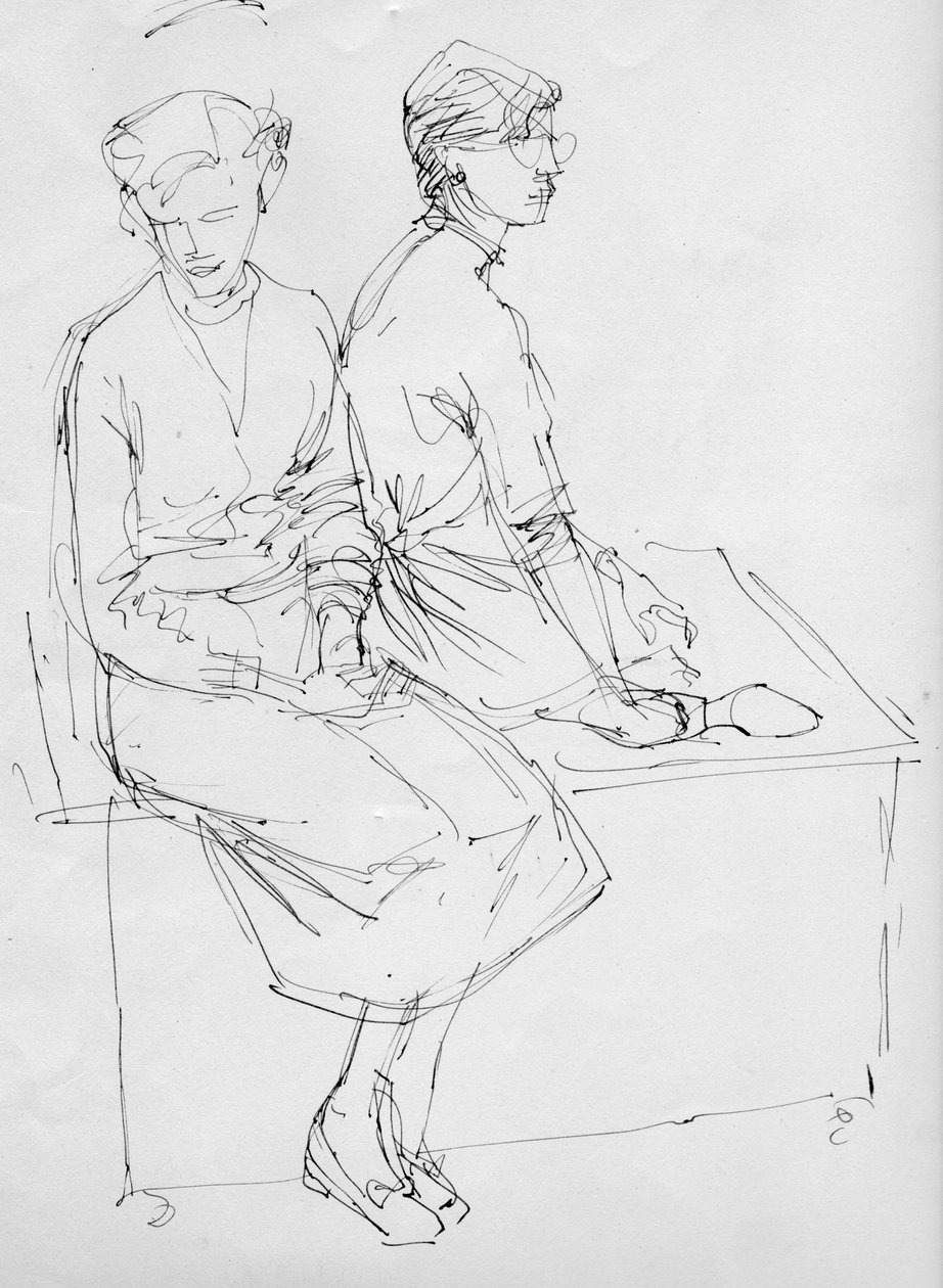 İki oturan kadın, 1953. by Shirley Markham