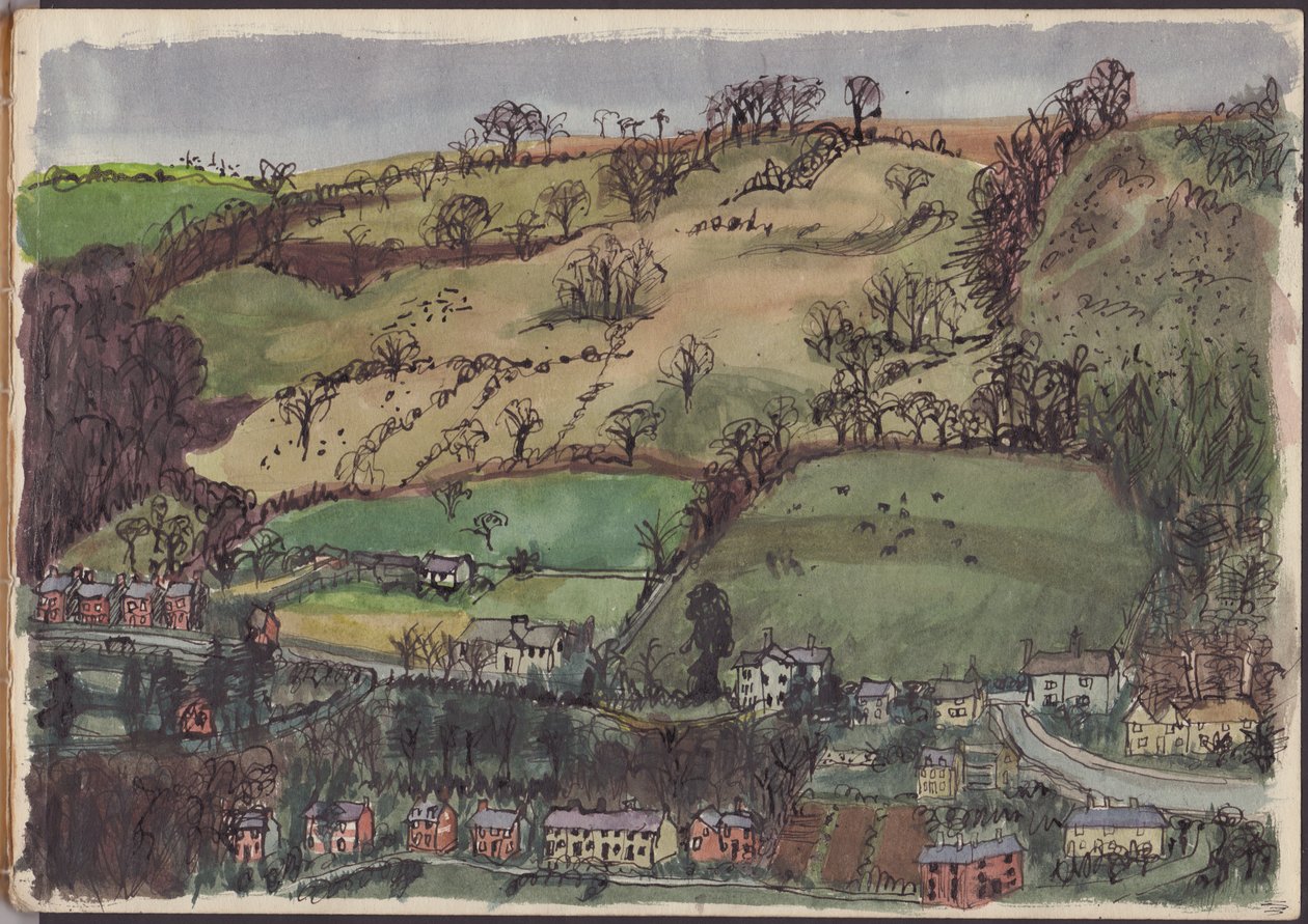 Köy ve tarlalar, c1950. by Shirley Markham