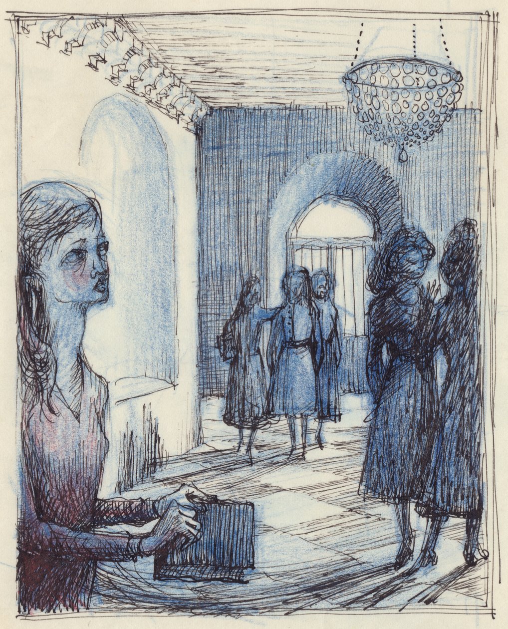 Bir çanta tutan kadın, c1952. by Shirley Markham
