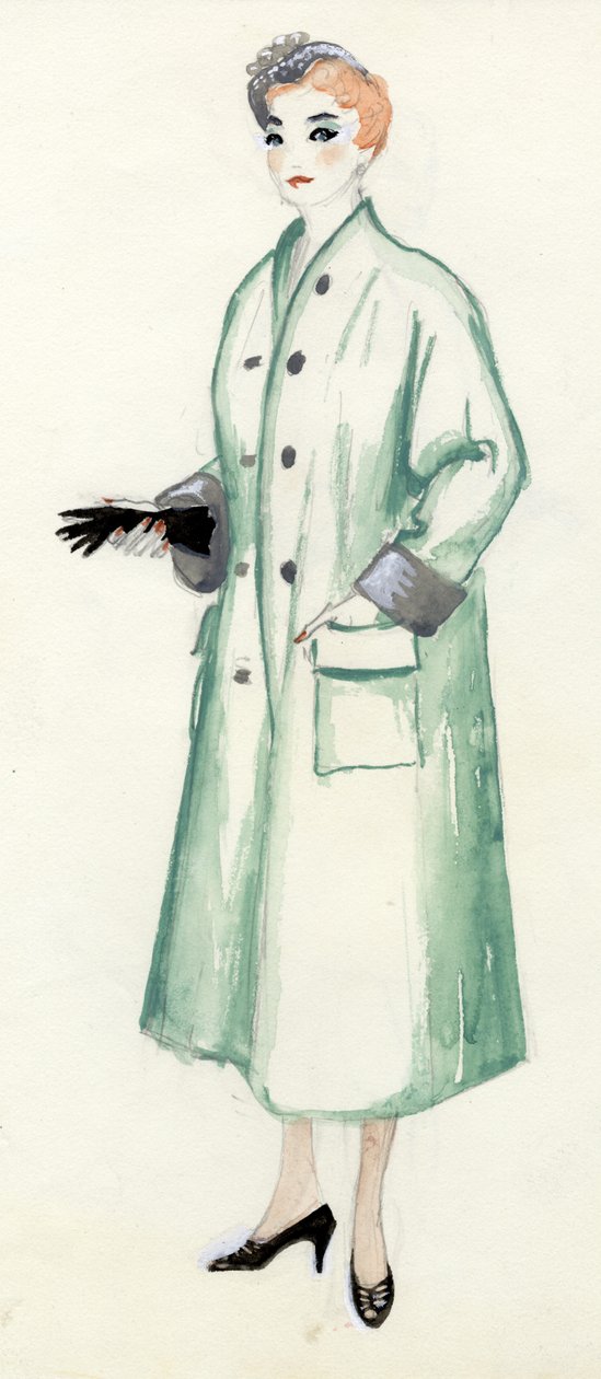 Yeşil ceketli kadın, 1950. by Shirley Markham