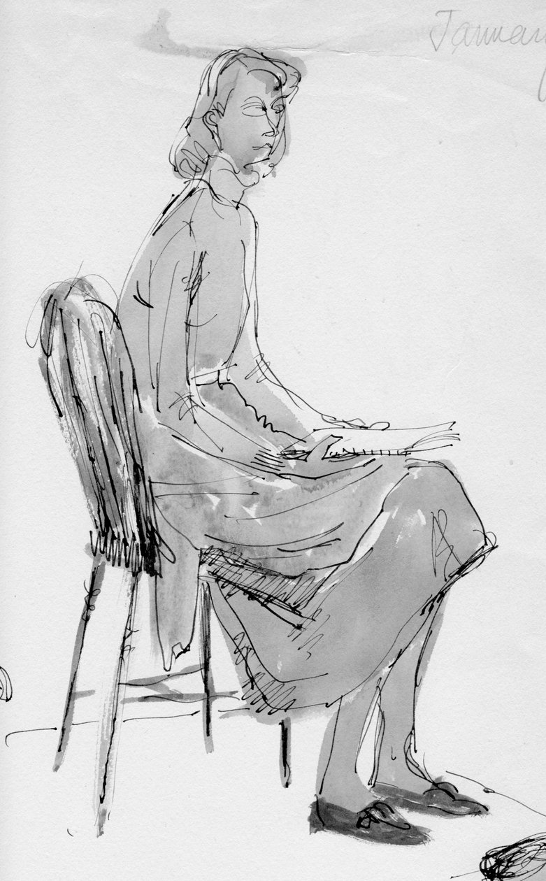 Bir sandalyede oturan kadın, c1950. by Shirley Markham