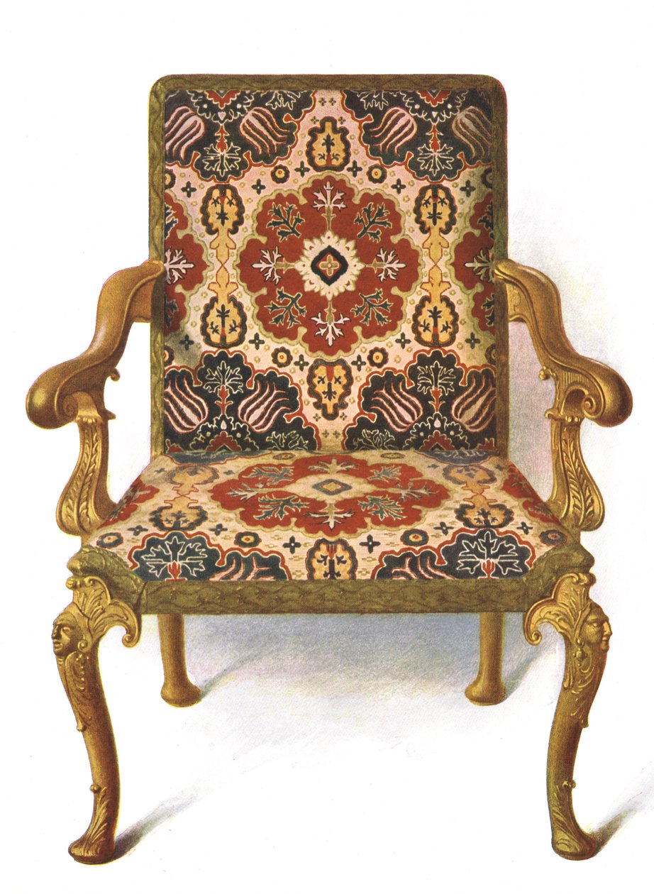 İğne oyalarıyla kaplı yaldızlı sandalye, 1906 by Shirley Charles Llewellyn Slocombe