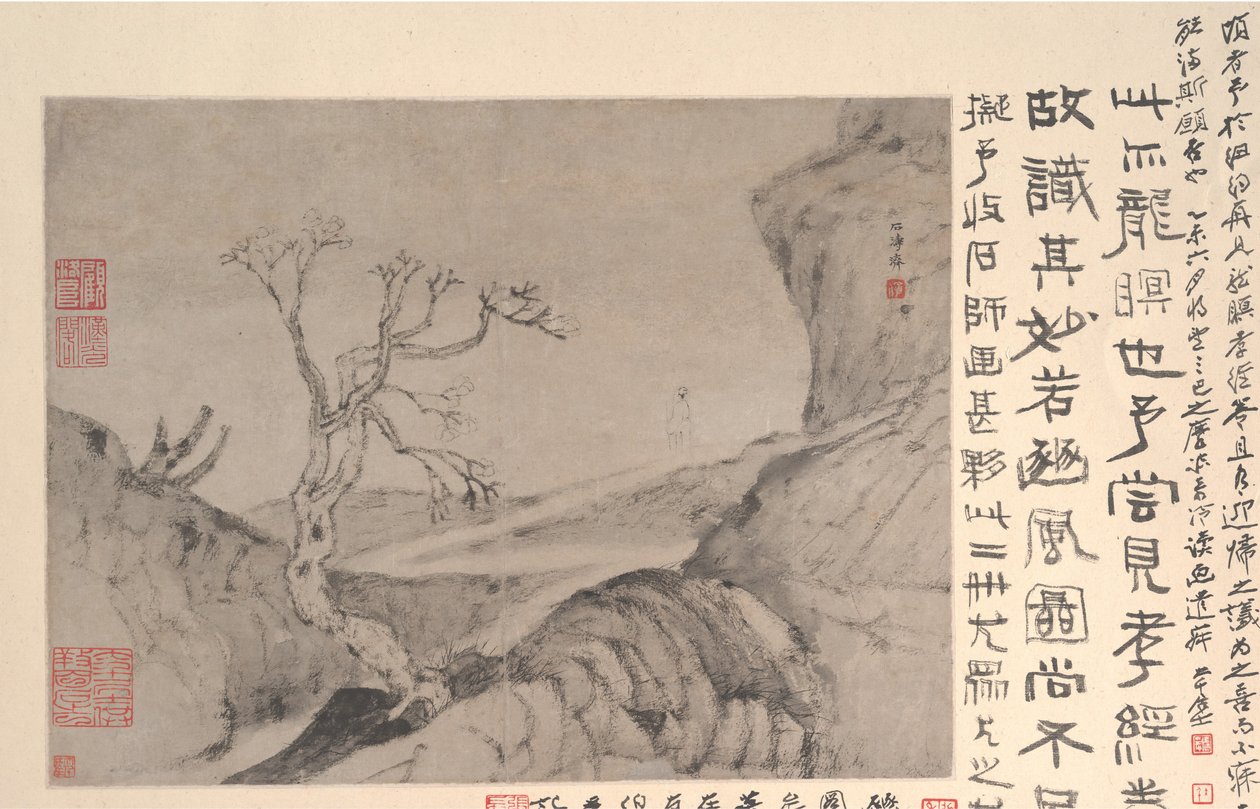 Figürlü Peyzaj, ca. 1678. by Shitao