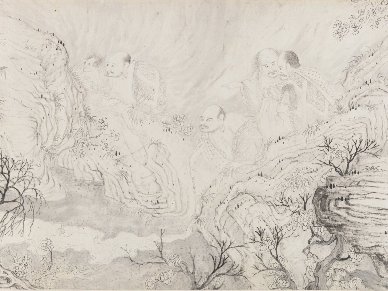 1667 tarihli On Altı Luohan. by Shitao