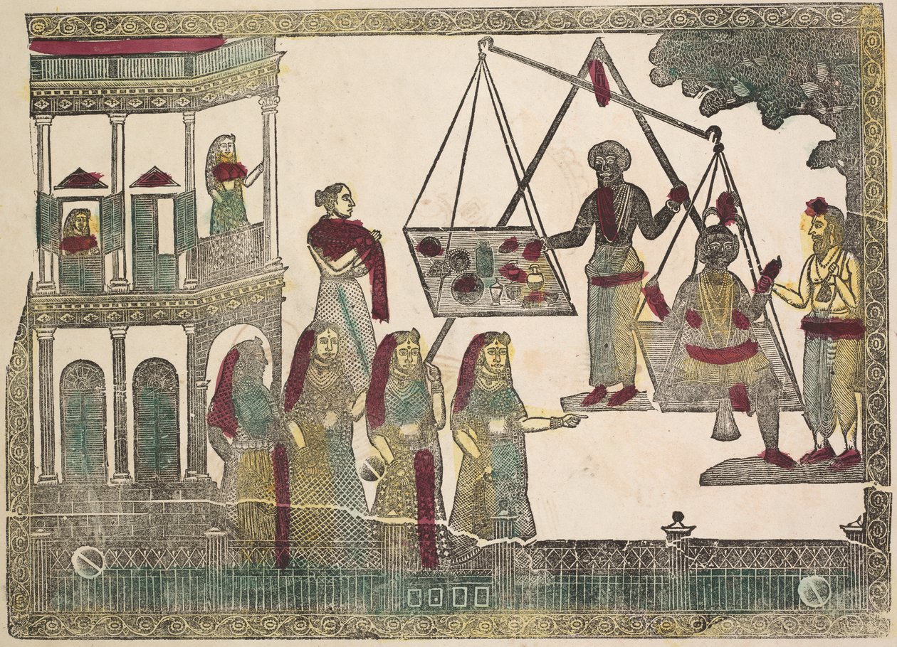 Krishna, Değerli Nesnelere Karşı Ağırlıklı (?) (verso) by Shri Gobinda Chandra Roy