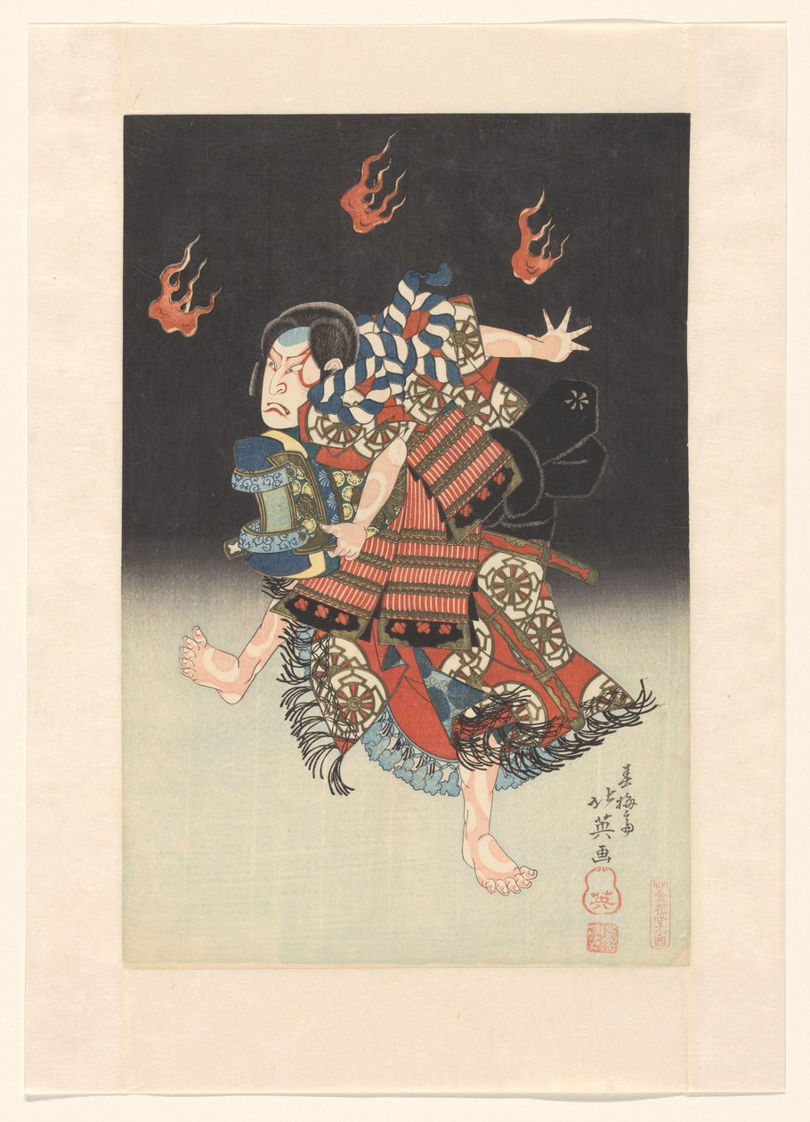 Nakamura Shikan II als de vos (kitsune) Genkurô in het toneelstuk 