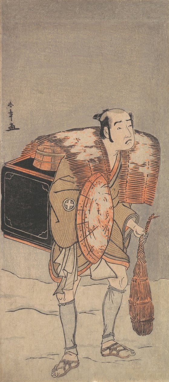 Karda Yürüyen Bir Seyyar Satıcı Olarak Otani Tomoemon, ca. 1778. by Shunsho
