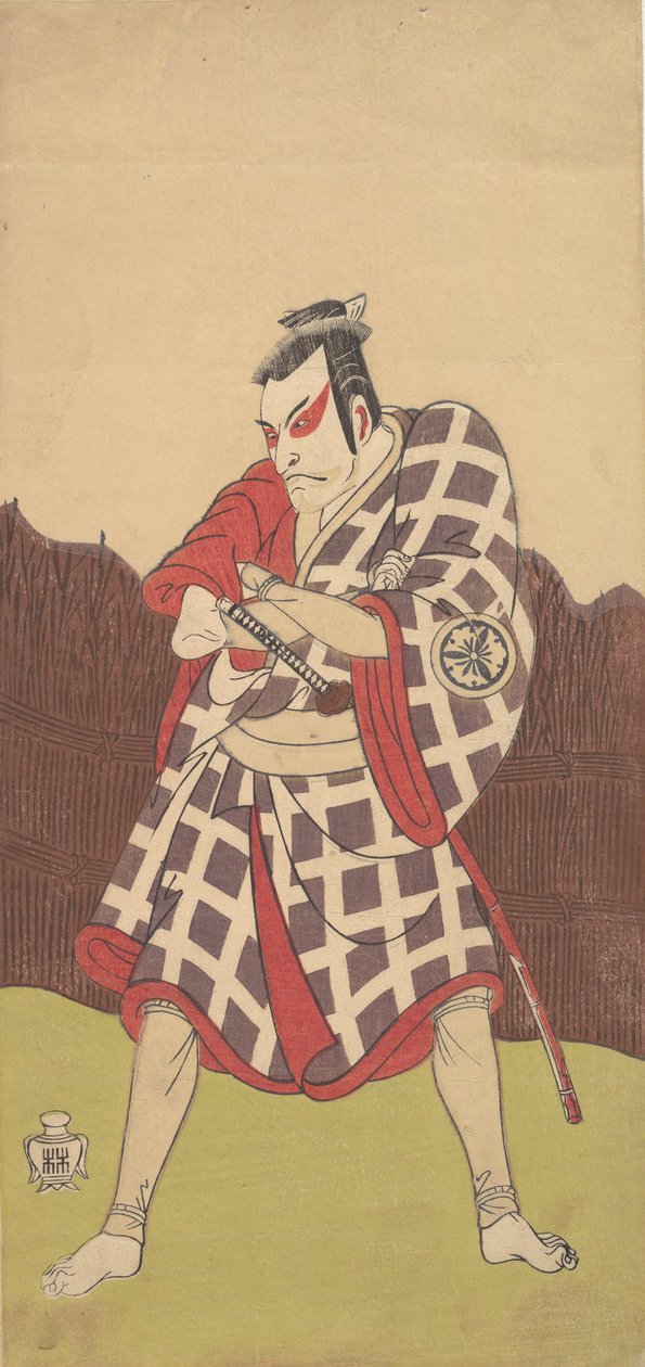 Aktör Matsumoto Koshiro Kolları Katlanmış Duran Bir Adam Olarak 3., 18. yüzyılın sonlarında. by Shunsho