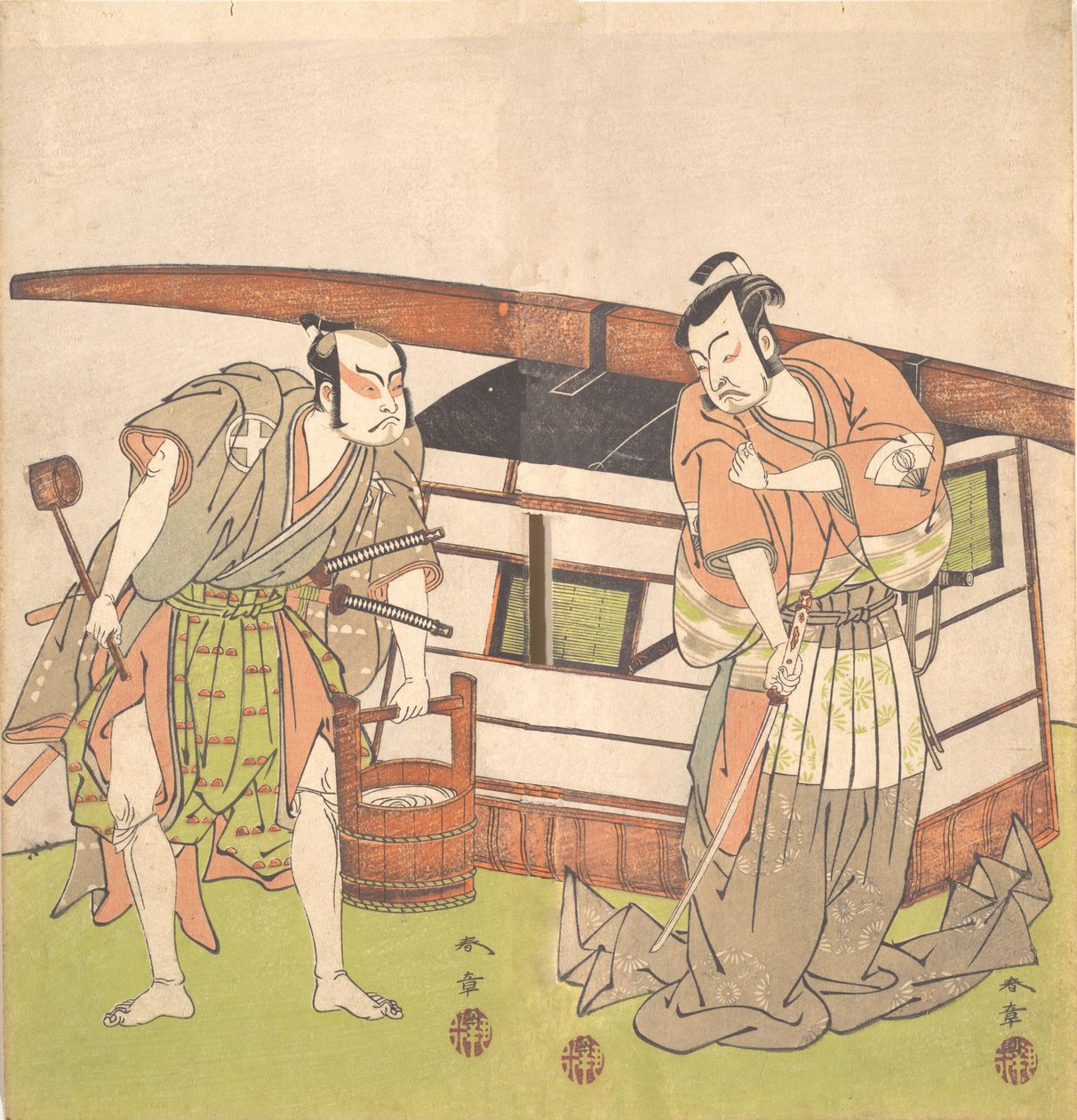 Aktör Otani Hiroji III ve Aktör Onoe Kikugoro I, ca. 1778. by Shunsho