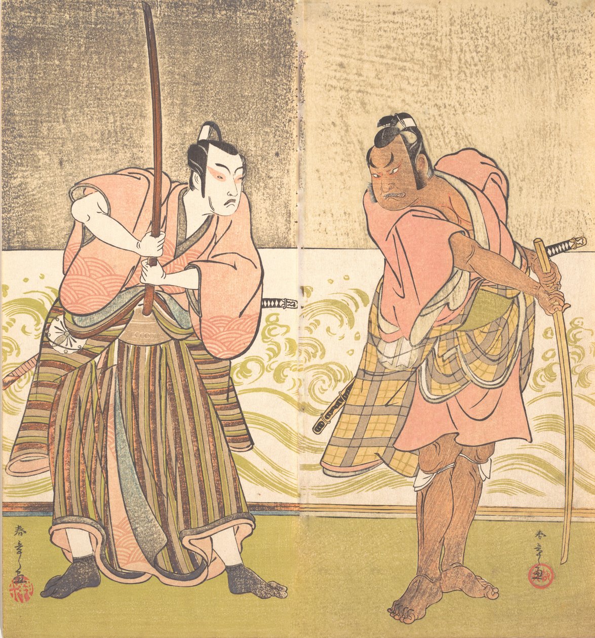 Aktör Sakata Hangoro II ve Aktör Matsumoto Koshiro IV, 18. yüzyılın sonları. by Shunsho