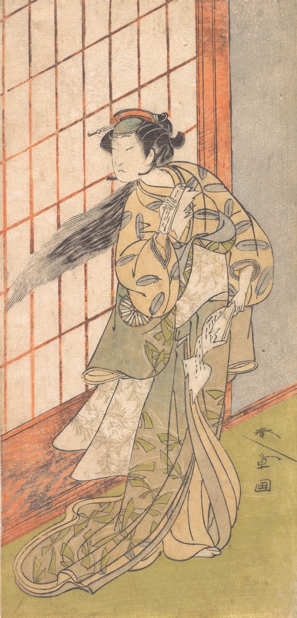 Bir Odada Duran Kızgın Bir Kadın Olarak İlk Nakamura Tomijuro, 1772 veya 1773. by Shunsho